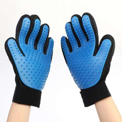 Custom Silicone Pet Hair Remover Gloves Pet Grooming Glove Deshedding Brush Glove with 260 Grooming Tips